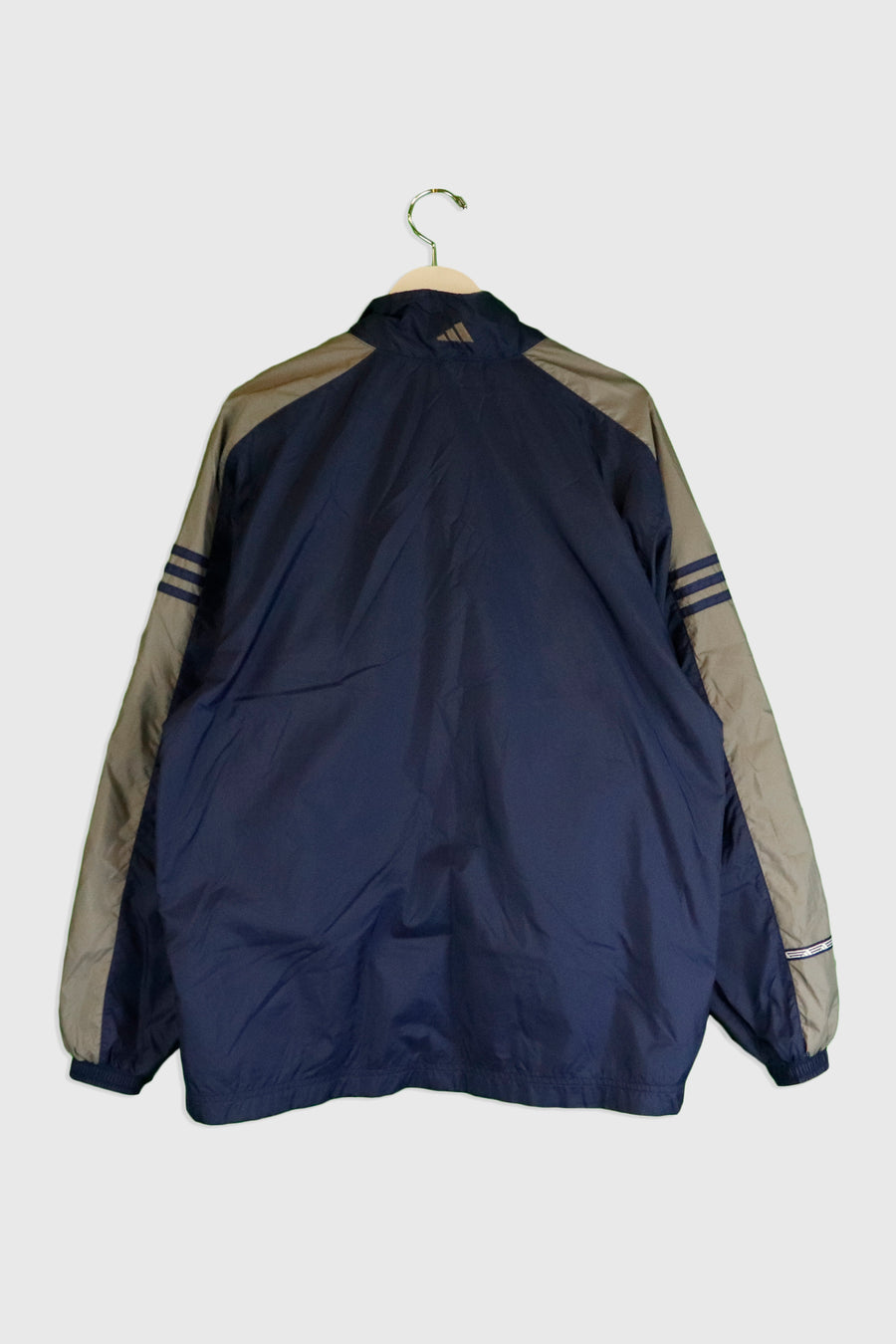 Vintage Adidas Full Zip Striped Two Toned Rain jacket Sz S