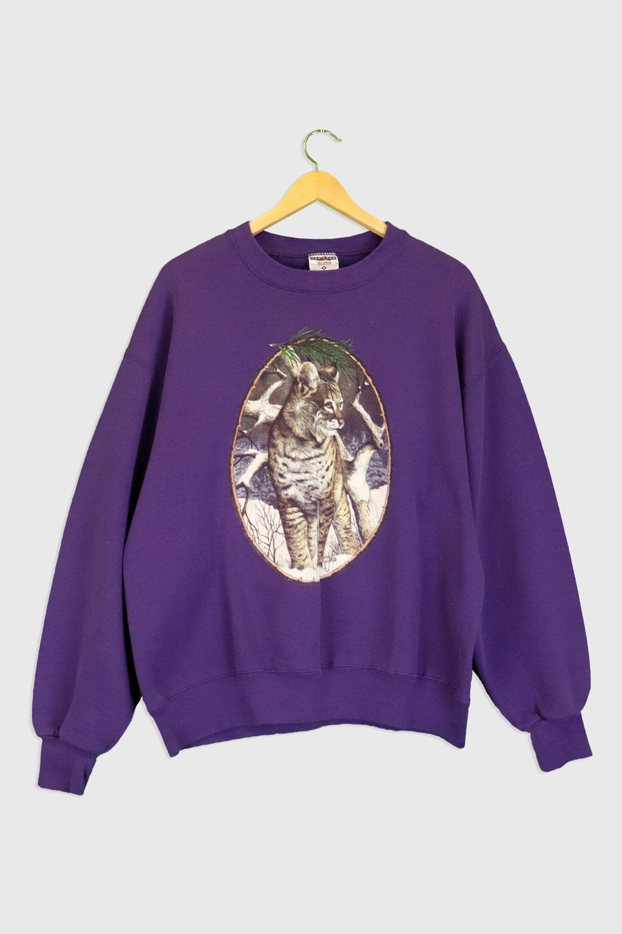 Vintage Lynx In Snow Graphic Sweatshirt Sz L
