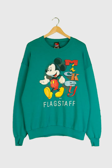 Vintage Disney Mickey Flag Staff Sweatshirt Sz XL