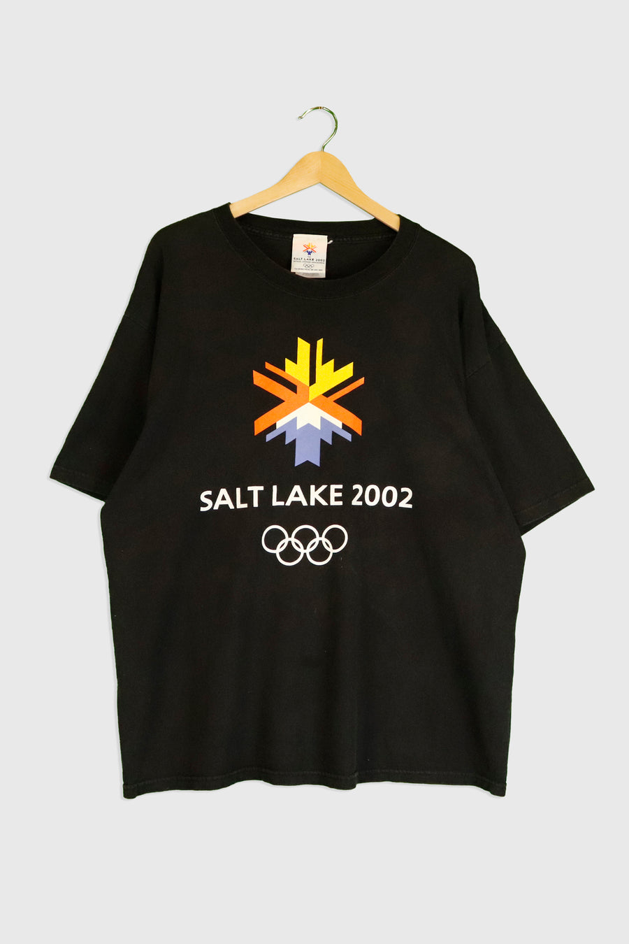Vintage 2002 Olympics Salt Lake Vinyl T Shirt Sz XL