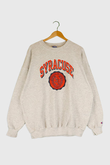 Vintage Syracuse Varsity Vinyl Sweatshirt Sz 2XL