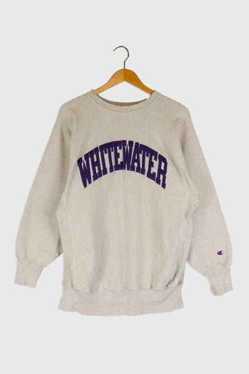 Vintage White Water Patch Lettering Sweatshirt