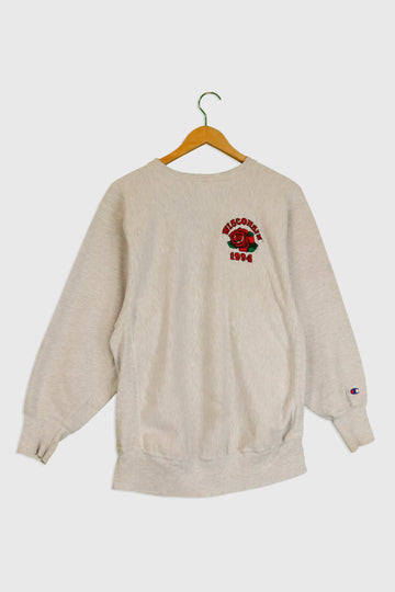 Vintage 1994 Champion Wisconsin Reverse Weave Rose Bowl Sweatshirt Sz XL