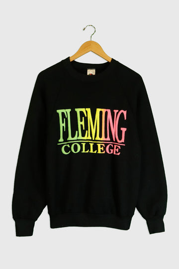 Vintage Fleming College Puffy Letter Sweatshirt Sz M