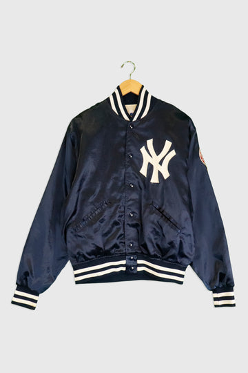 Vintage MLB NY Yankees Snap Button Bomber Jacket Sz L