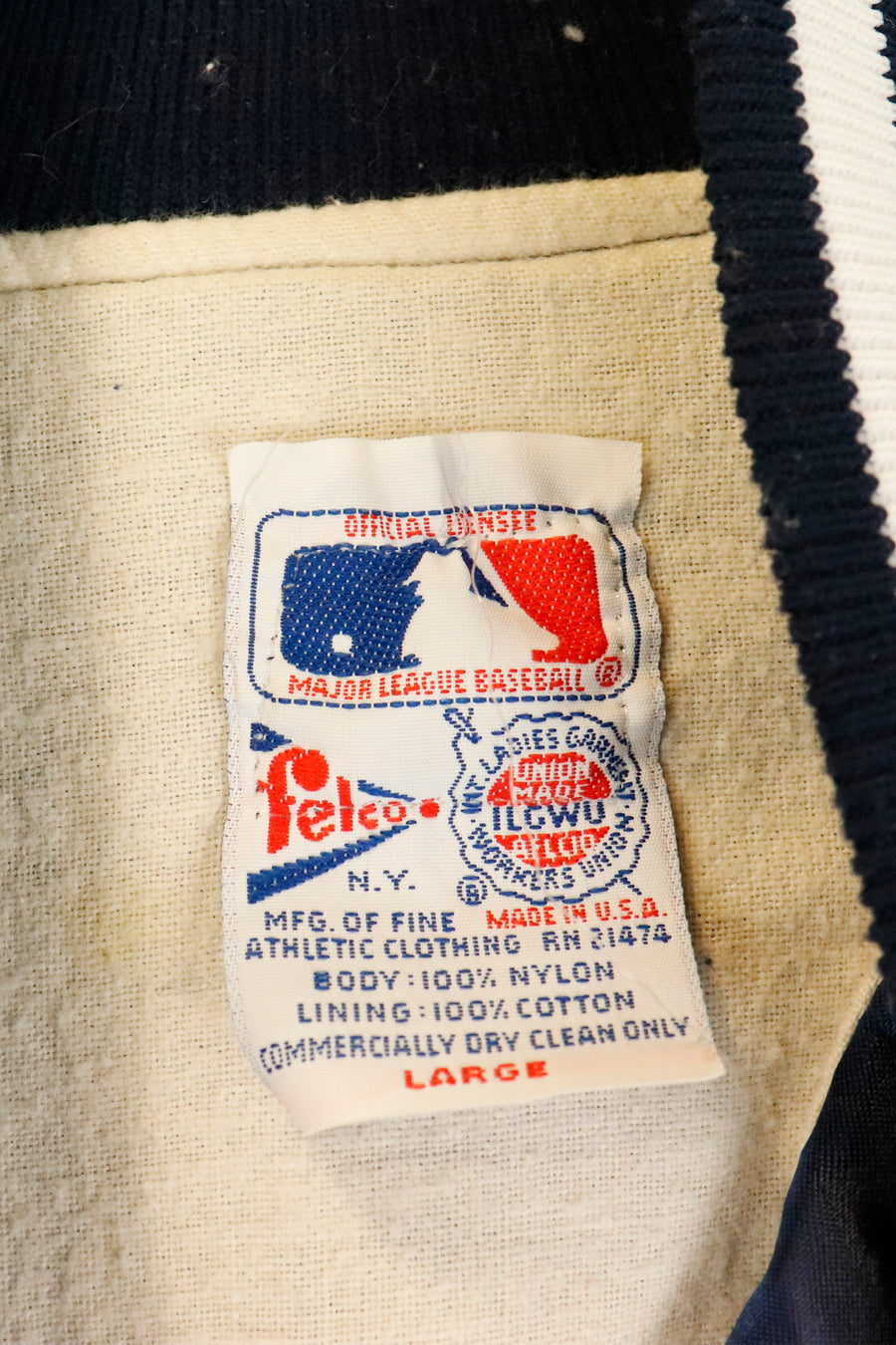Vintage MLB NY Yankees Snap Button Bomber Jacket Sz L