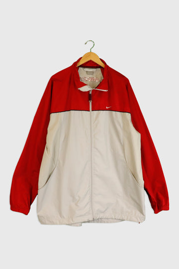 Vintage Nike Full Zip Embroidered Neck Windbreaker Sz 2XL