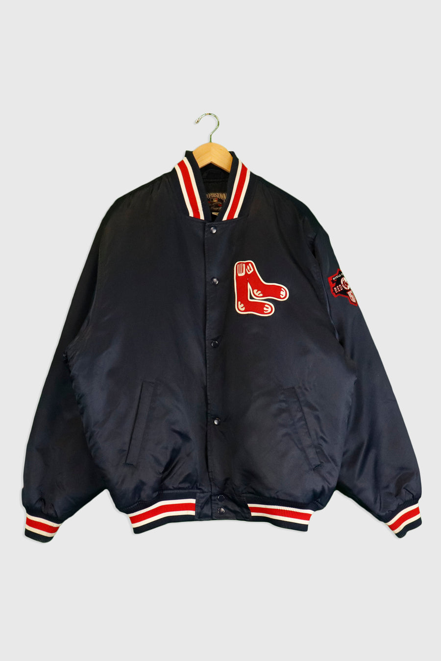 Vintage 1967  Red Sox Full Snap Button Up Bomber Jacket Sz XL