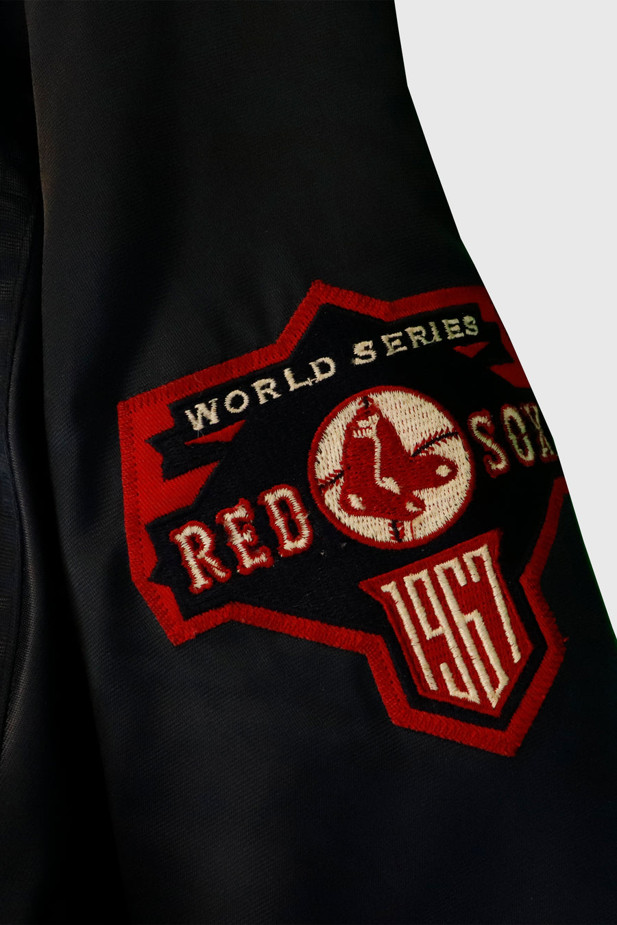 Vintage 1967  Red Sox Full Snap Button Up Bomber Jacket Sz XL
