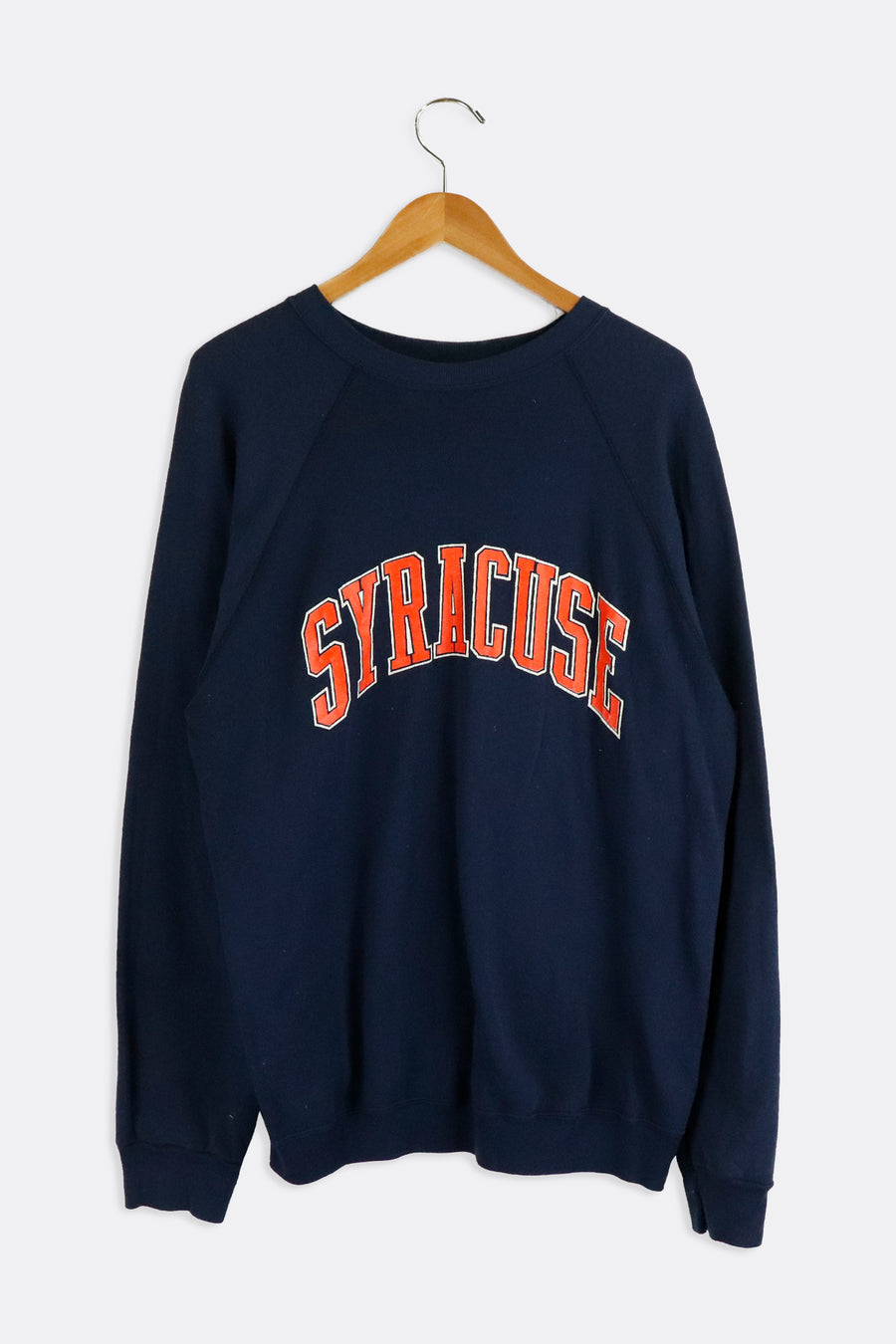 Vintage Syracuse Orange Bold Lettering Vinyl Sweatshirt Sz L