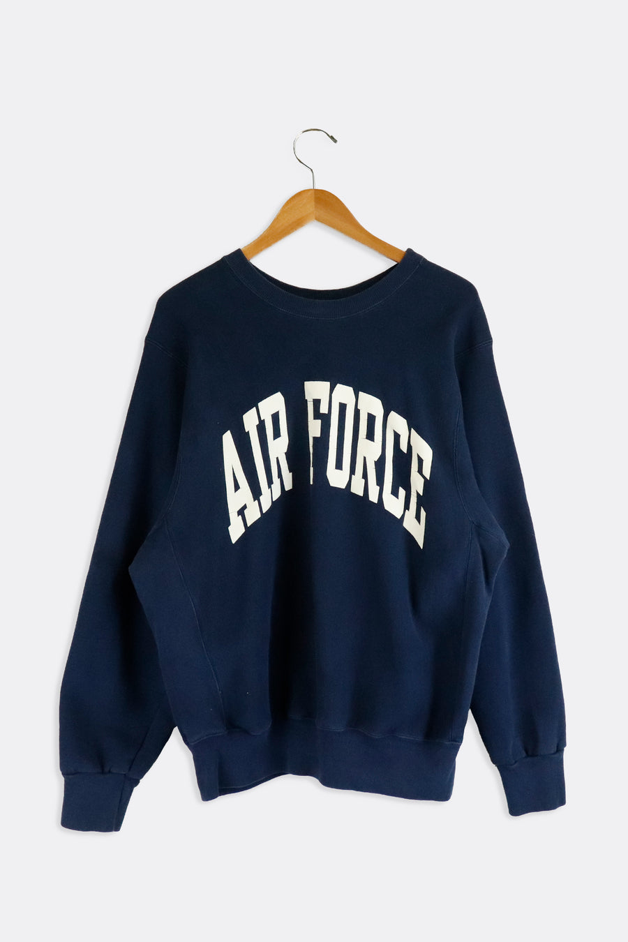 Vintage Air Force Bold White Vinyl Lettering Sweatshirt Sz L