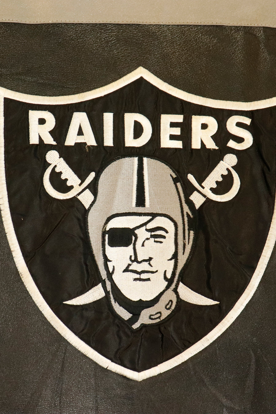 Vintage NFL Raiders Leather Motorcycle Jacket Sz M