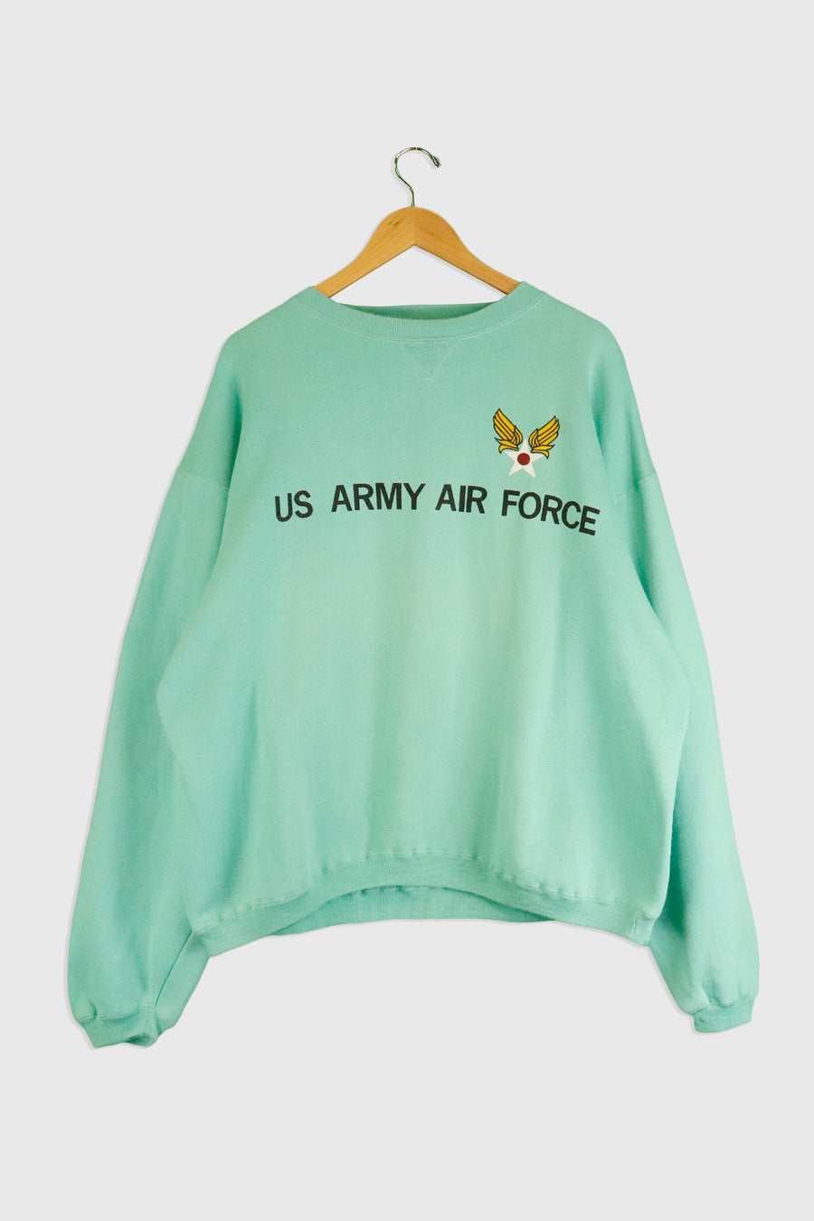 Vintage US Army Air Force Flying Tigers Vinyl Sweatshirt Sz L