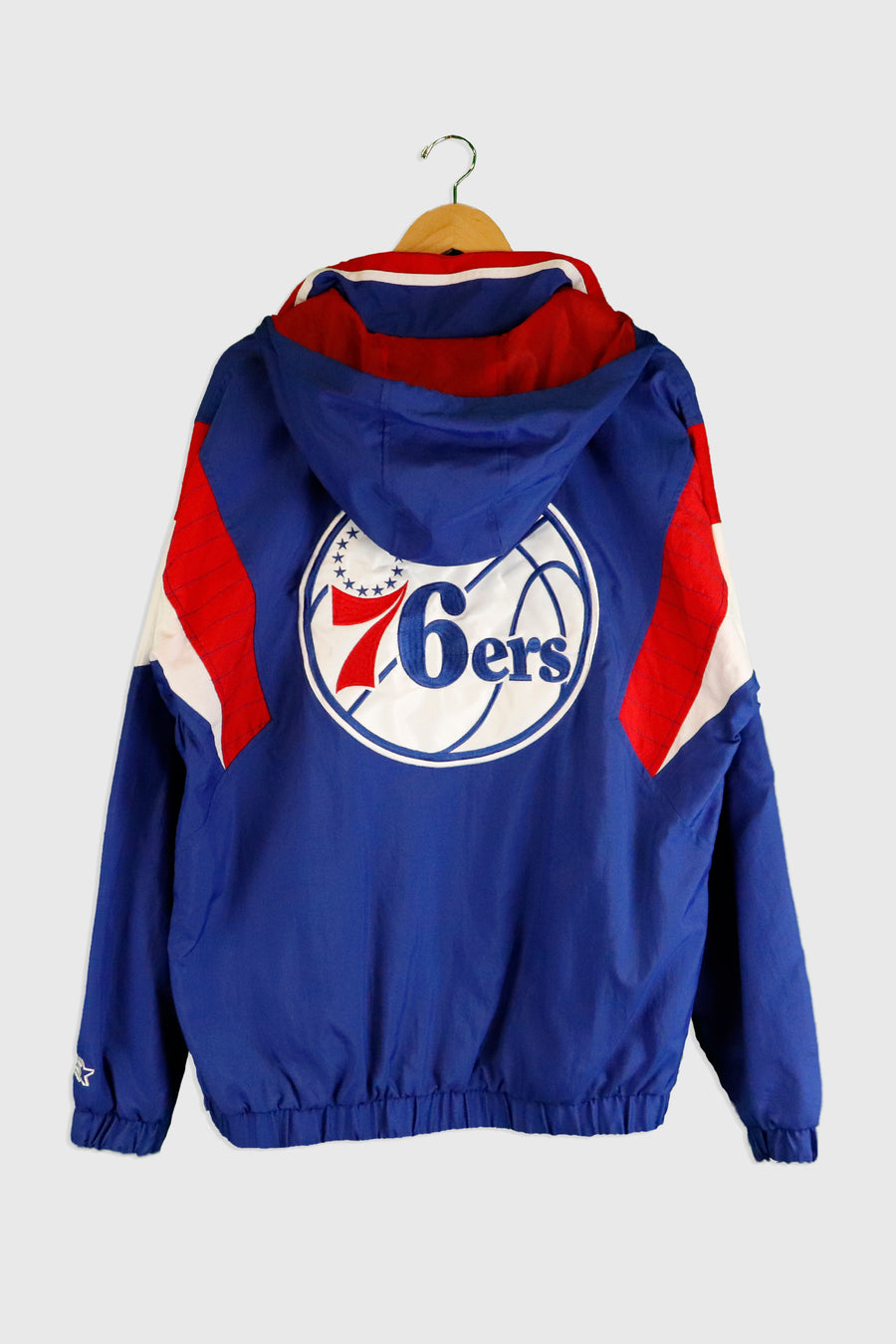 Vintage Starter Philadelphia 76ERS Quarter Zip Windbreakr Sz L