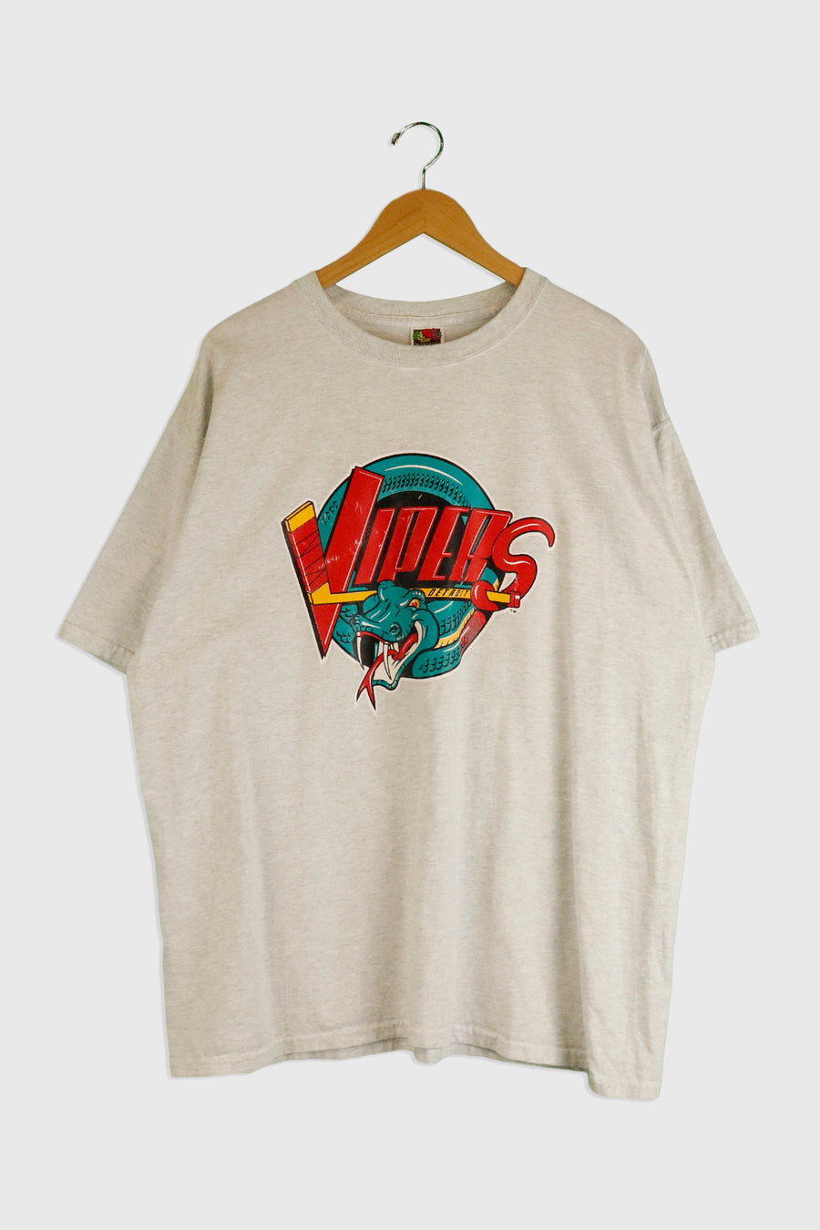 Vintage NHL Detroit Vipers Vinyl Mascot T Shirt Sz 2XL