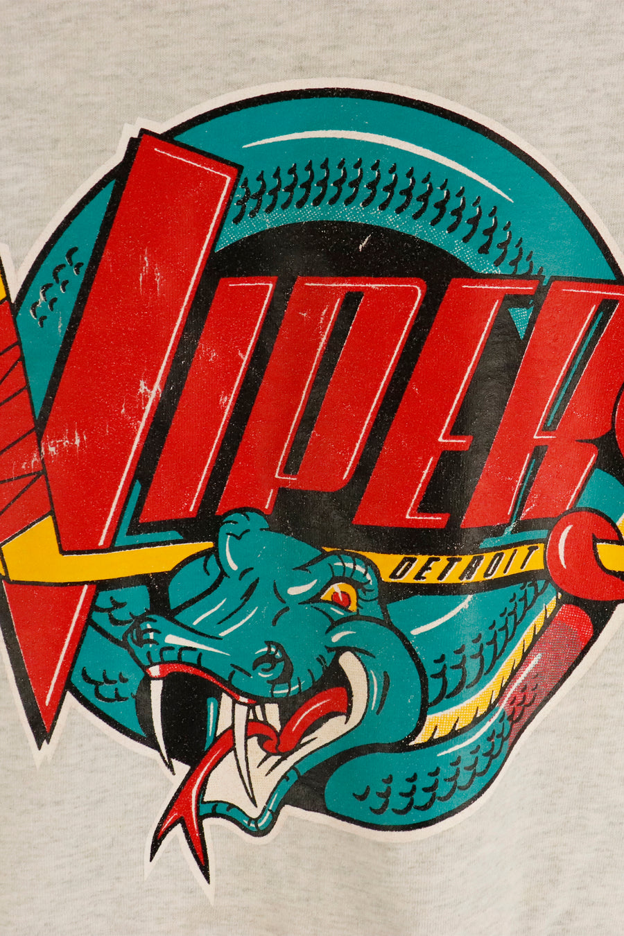 Vintage NHL Detroit Vipers Vinyl Mascot T Shirt Sz 2XL