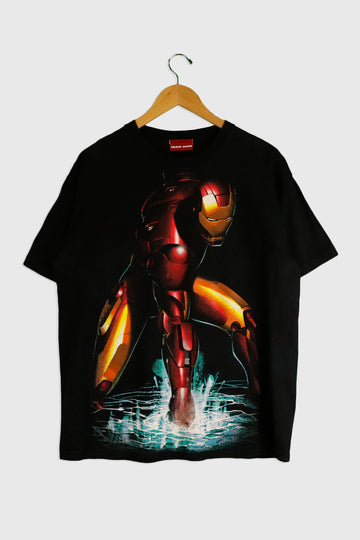 Vintage Iron Man Sparkly Vinyl T Shirt Sz XL