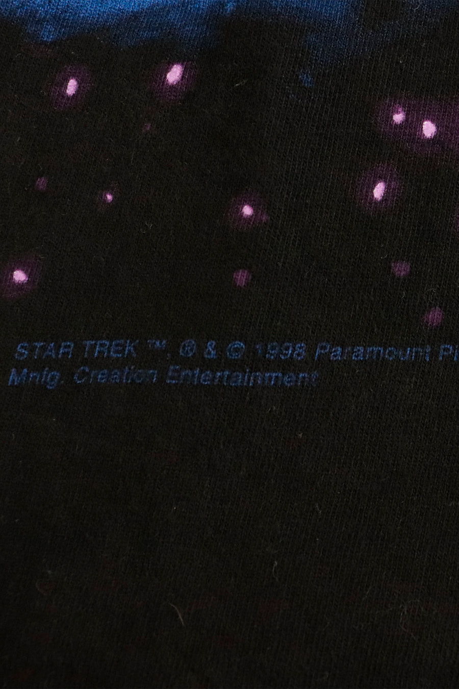 Vintage 1998 Star Trek Vinyl Spaceship Image T Shirt Sz XL