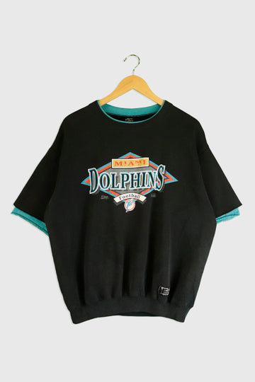 Vintage NFL Miami Dolphins Vinyl Print With Mascot T Shirt Sz XL