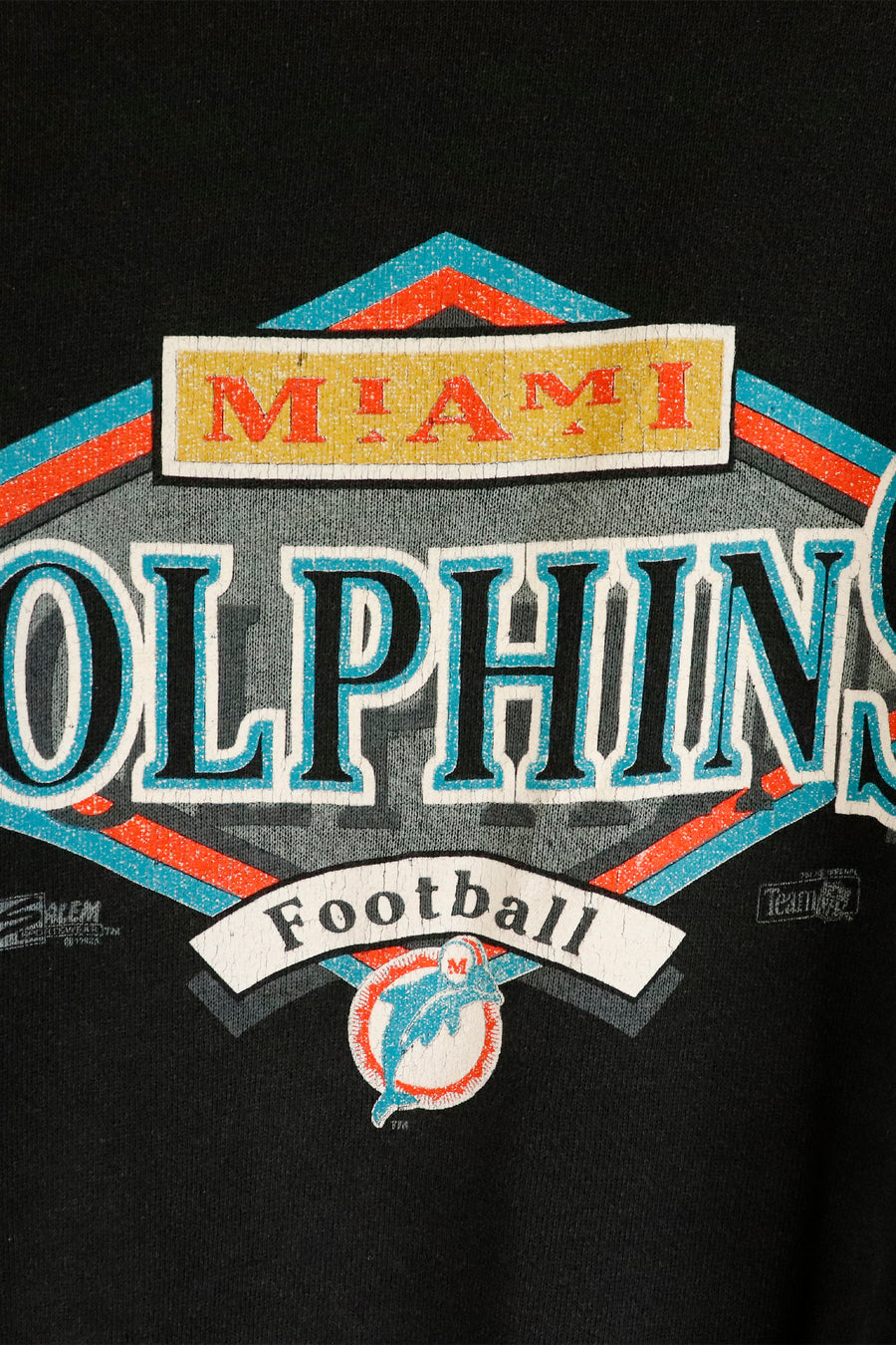 Vintage NFL Miami Dolphins Vinyl Print With Mascot T Shirt Sz XL