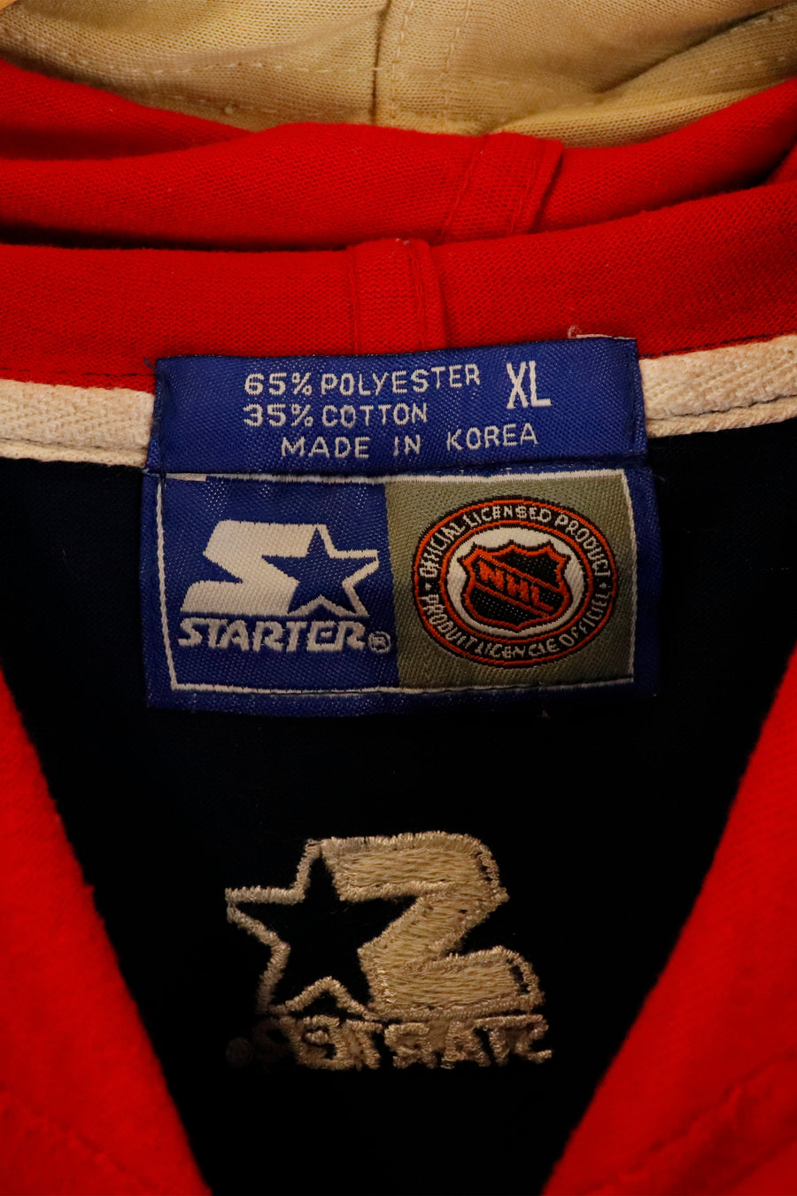 Vintage Starter NHL Florida Panthers Double Hooded T Shirt Sz XL