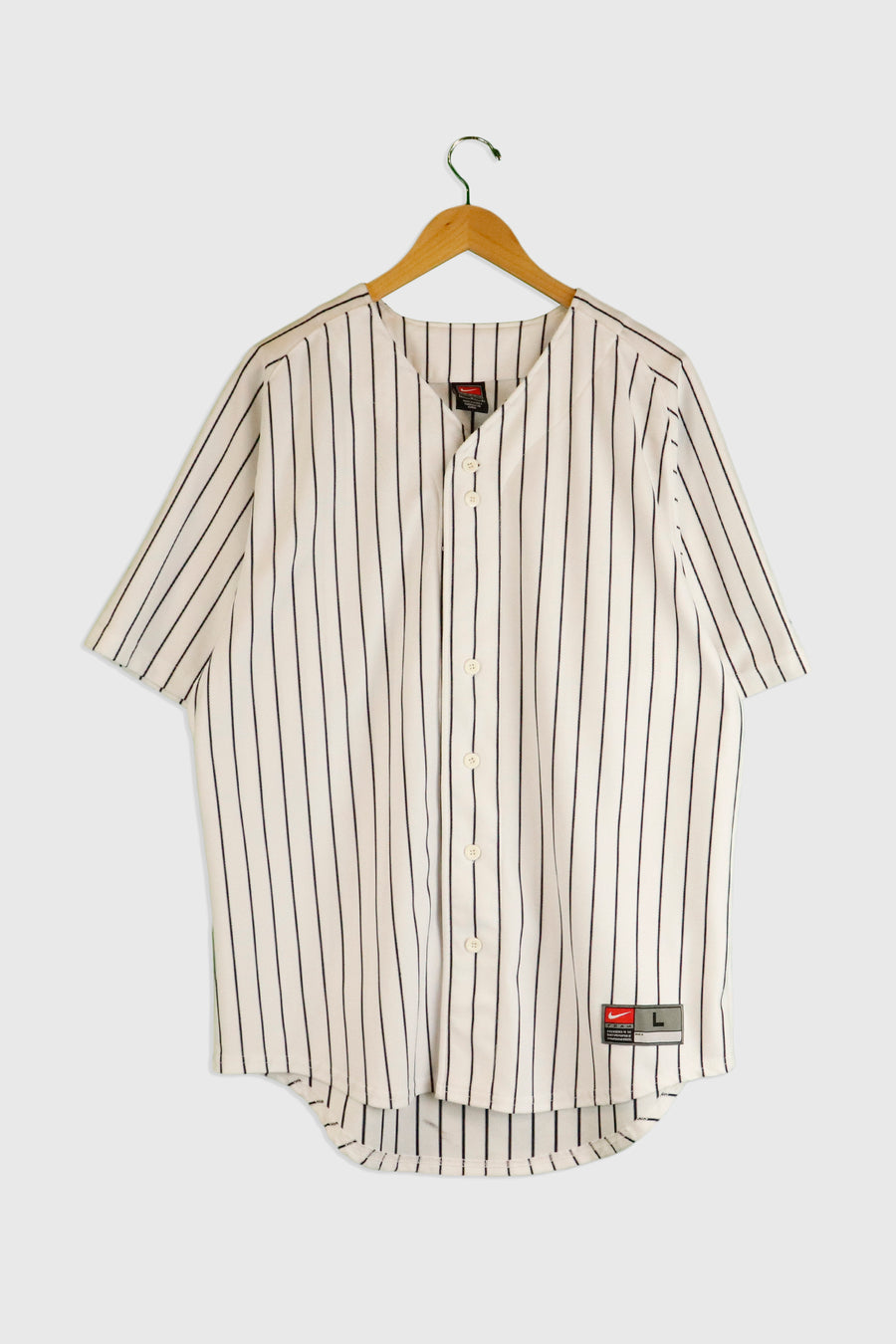 Vintage Nike Team Arm Embroidered Logo Striped Baseball Jersy Sz L