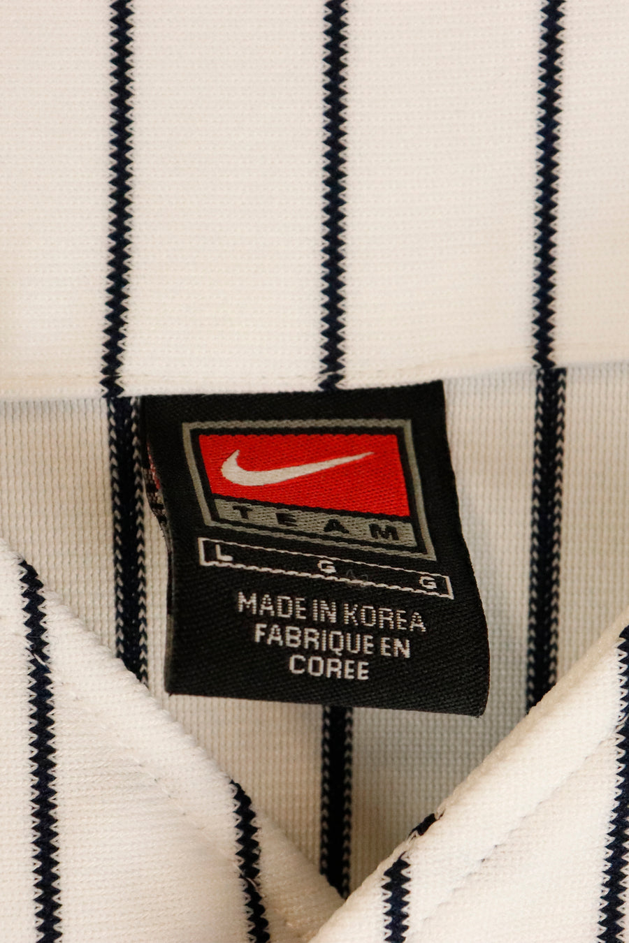 Vintage Nike Team Arm Embroidered Logo Striped Baseball Jersy Sz L