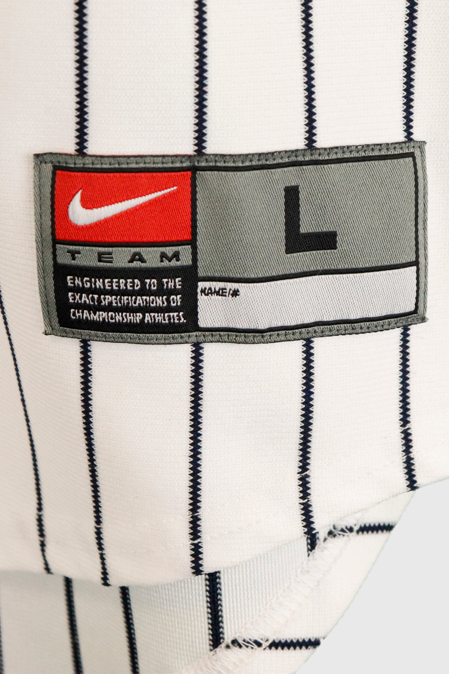 Vintage Nike Team Arm Embroidered Logo Striped Baseball Jersy Sz L