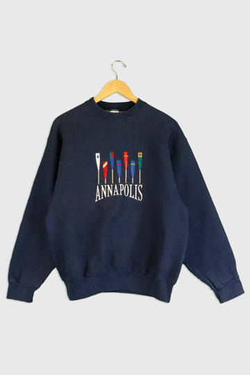 Vintage Annapolis Emboiderd Rowing Sweatshirt Sz M