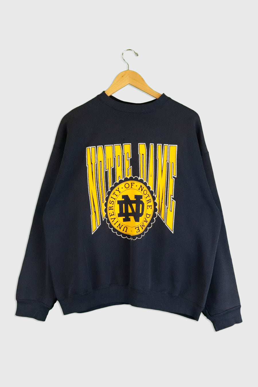 Vintage Notre Dame University Vinyl Sweatshirt Sz XL