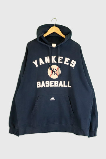 Vintage Adidas New Yor Yankees Baseball Patched Hoodie Sz XL