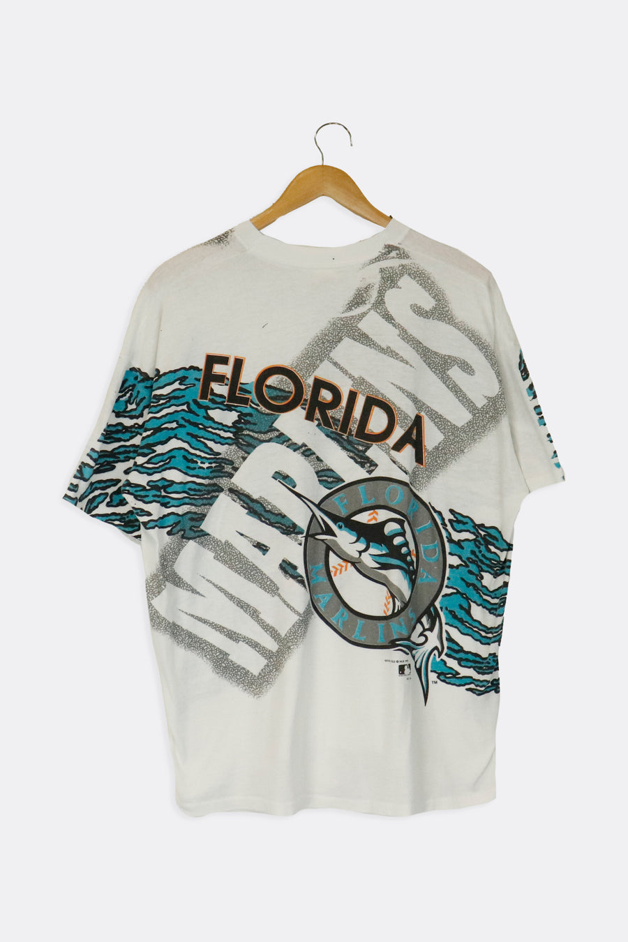 Vintage 1993 MLB Florida Marlins AOP T Shirt Sz XL