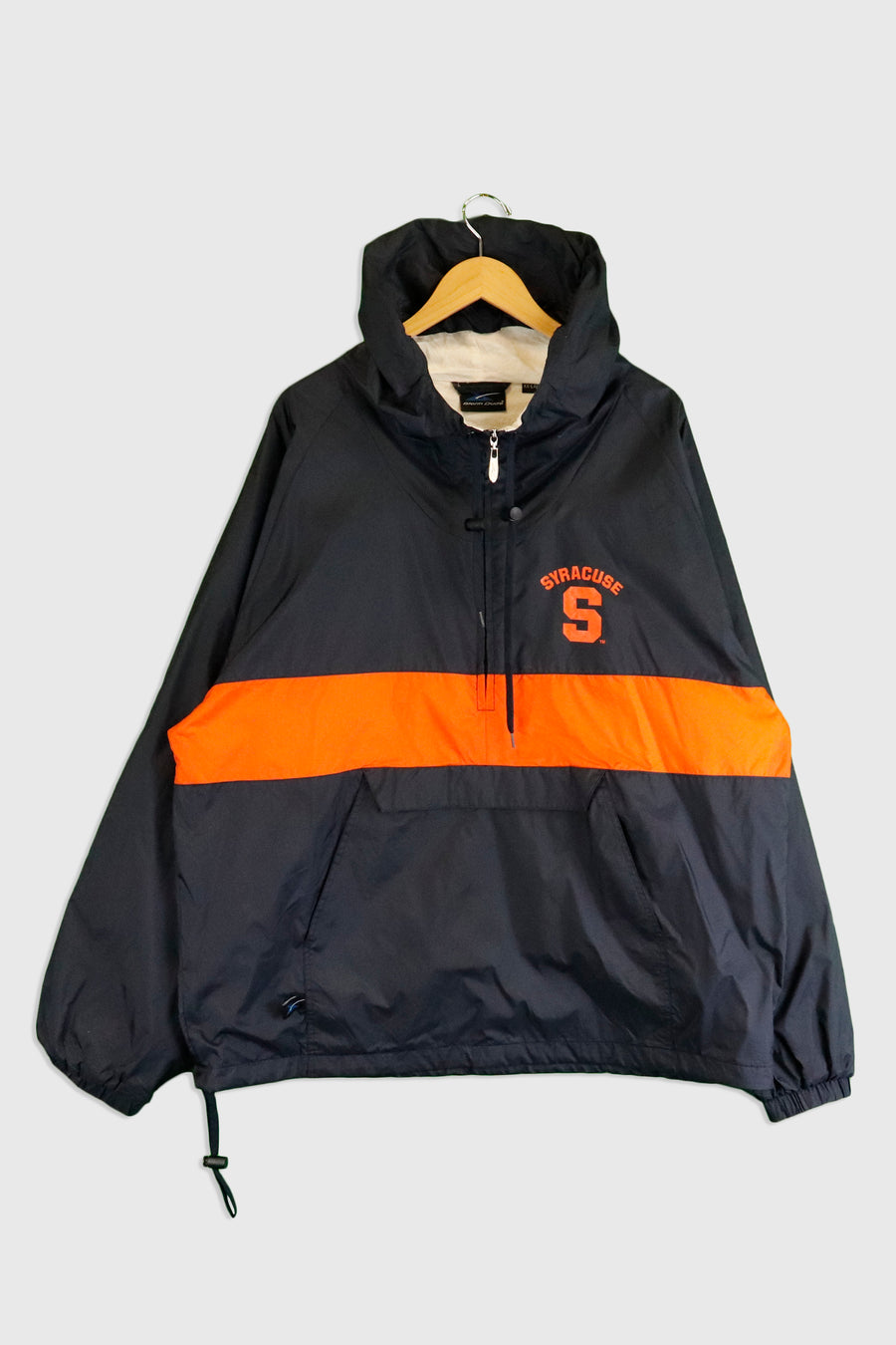 Vintage Syracuse Quarter Zip Hooded Windbreaker Sz 2XL