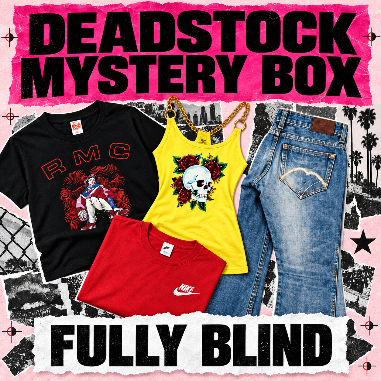 Deadstock Y2K fully blind mystery box, tops and bottoms, never worn