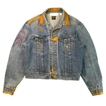 Lee 101-J Hippie Custom Jacket folk Art Denim 60s Woodstock size 44 Jacket OTHER 