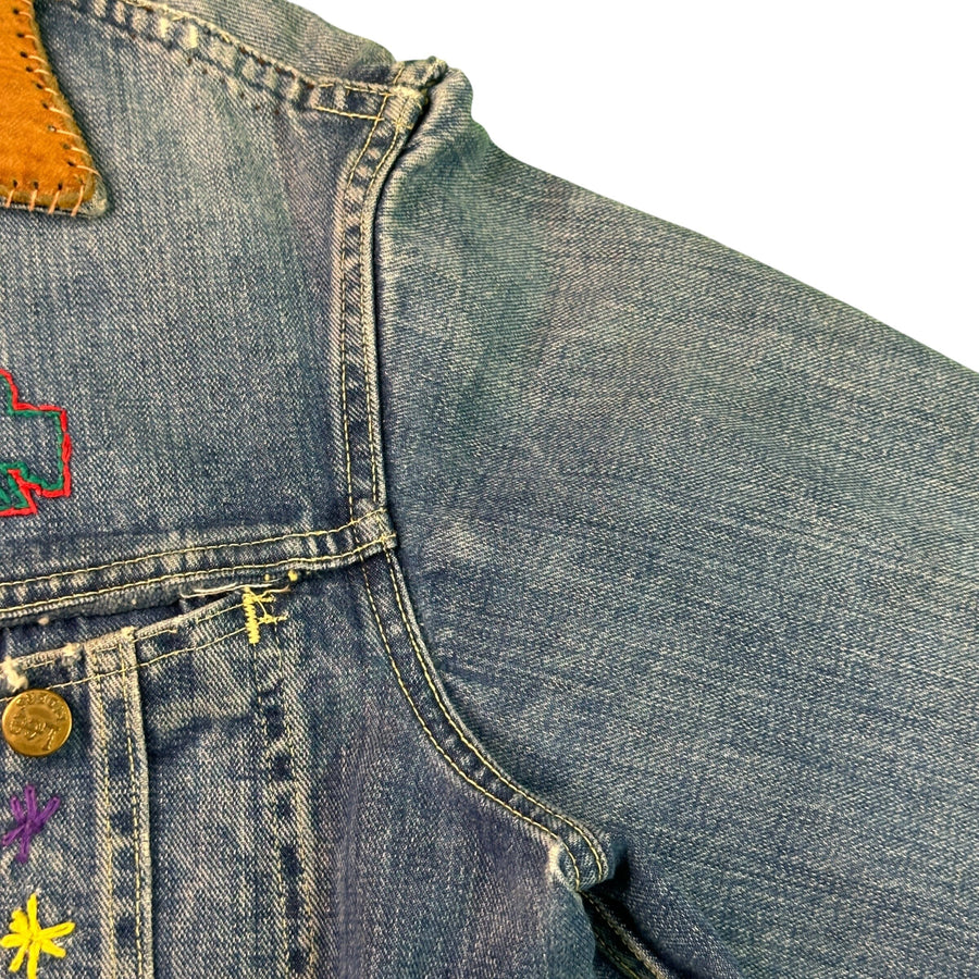 Lee 101-J Hippie Custom Jacket folk Art Denim 60s Woodstock size 44 Jacket OTHER 