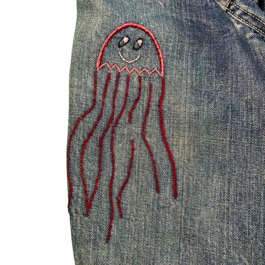 Lee 101-J Hippie Custom Jacket folk Art Denim 60s Woodstock size 44 Jacket OTHER 