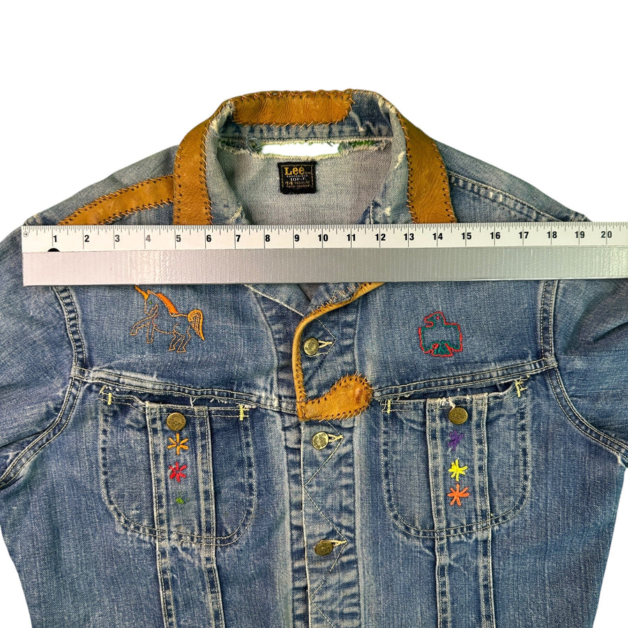 Lee 101-J Hippie Custom Jacket folk Art Denim 60s Woodstock size 44 Jacket OTHER 