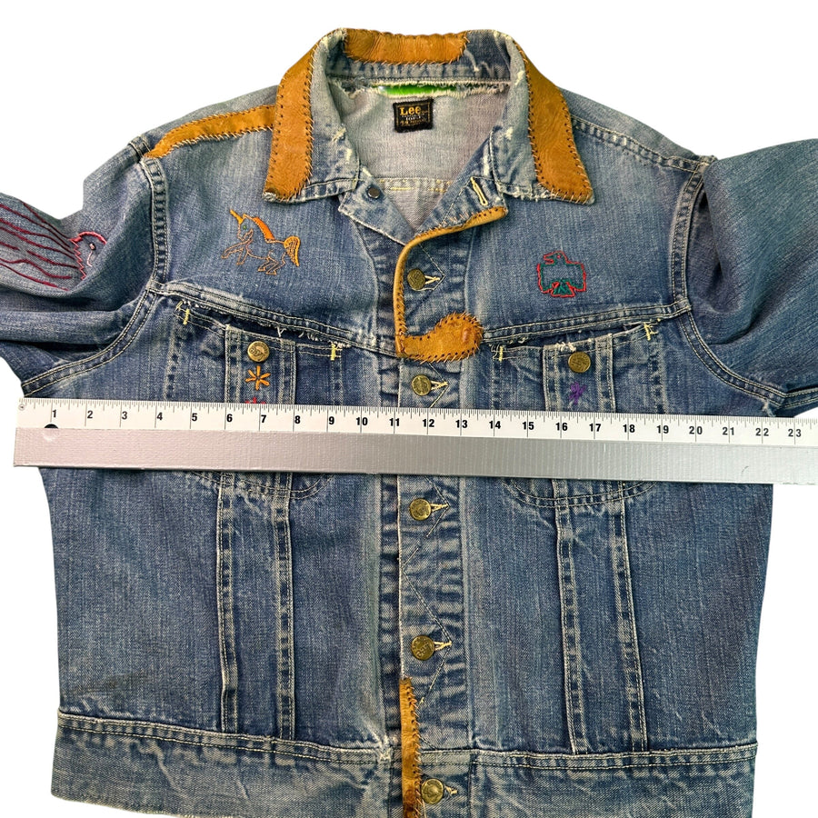 Lee 101-J Hippie Custom Jacket folk Art Denim 60s Woodstock size 44 Jacket OTHER 