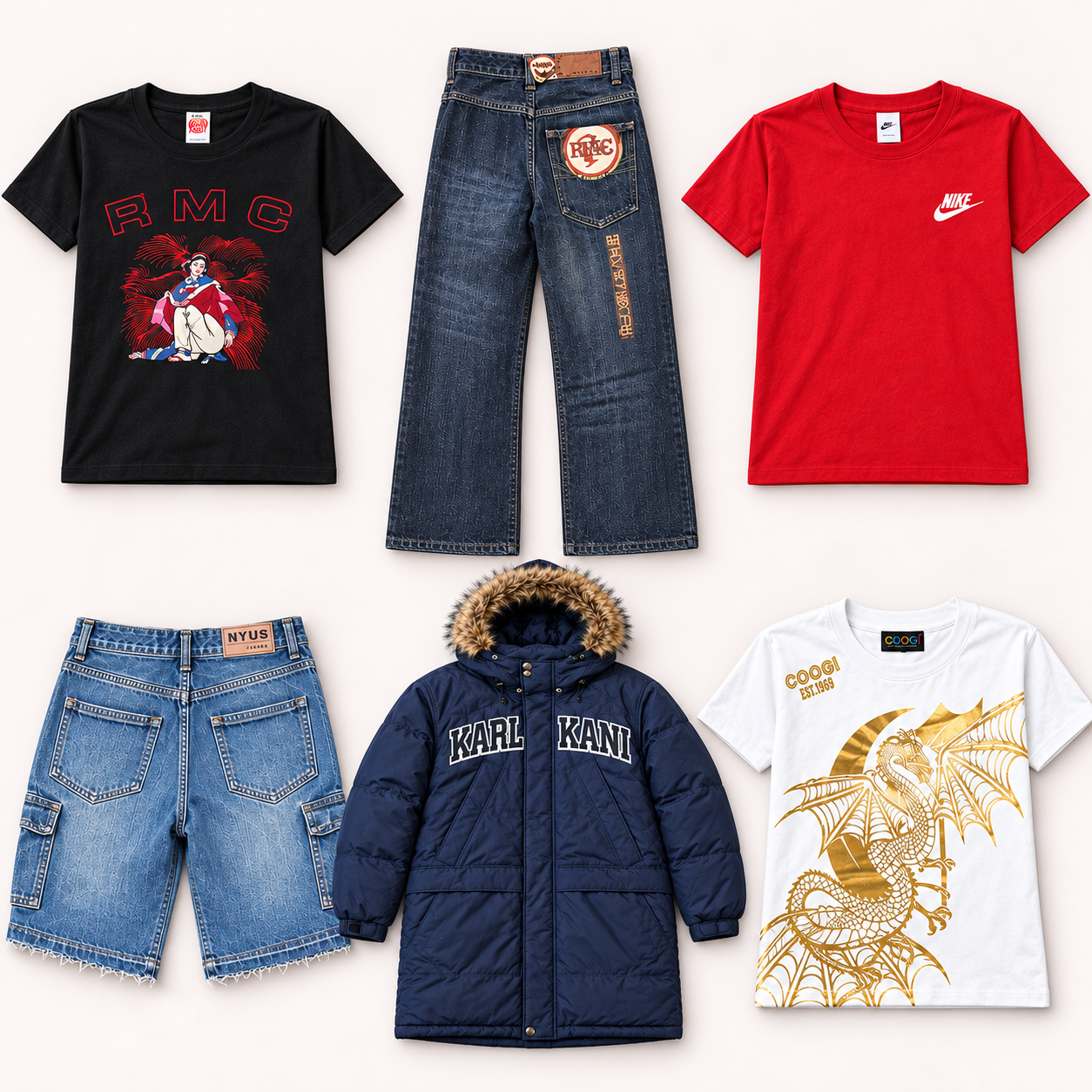 Deadstock Y2K mens fully blind mystery box, tops and bottoms, never worn