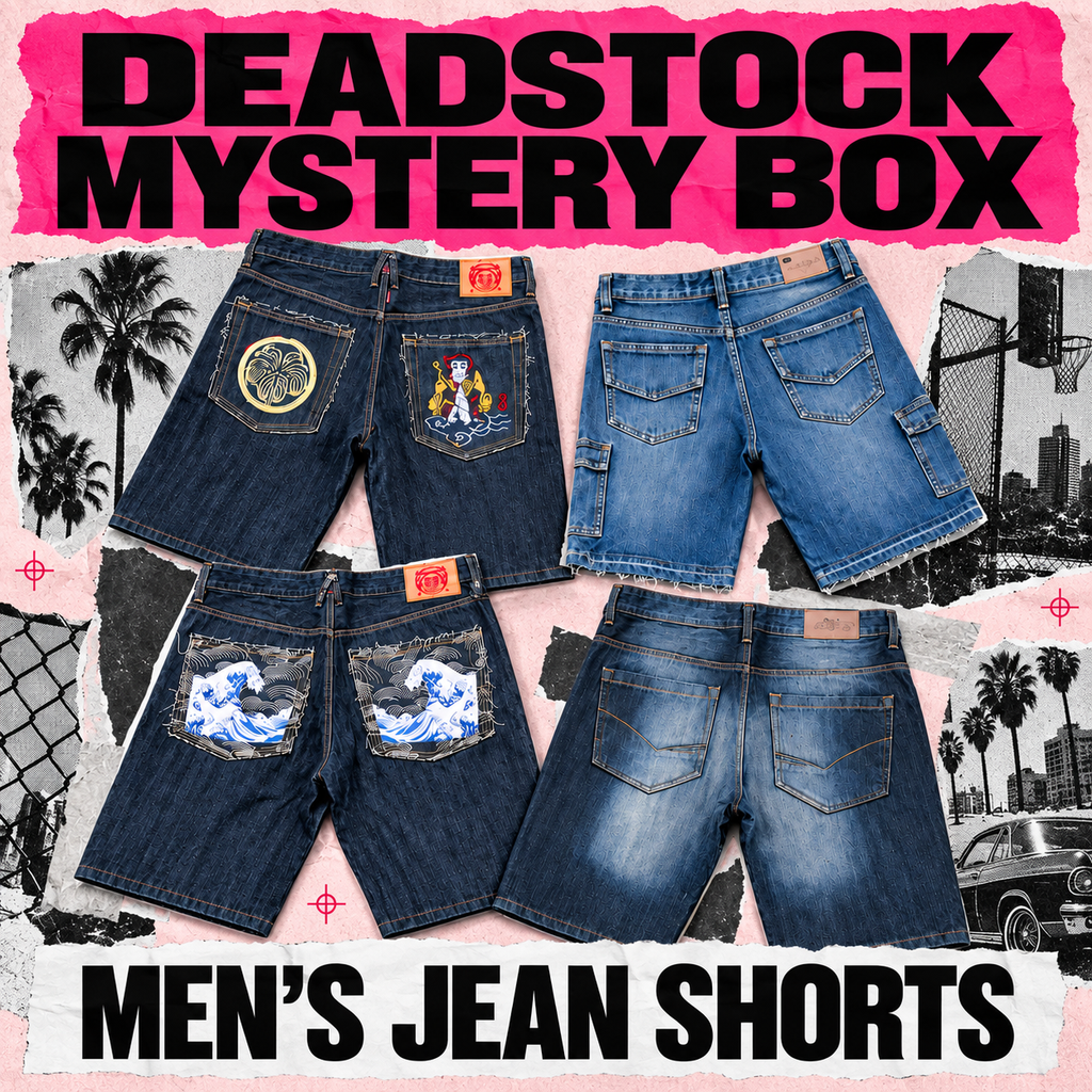 Deadstock Y2K mens jean shorts mystery box, never worn with original tags