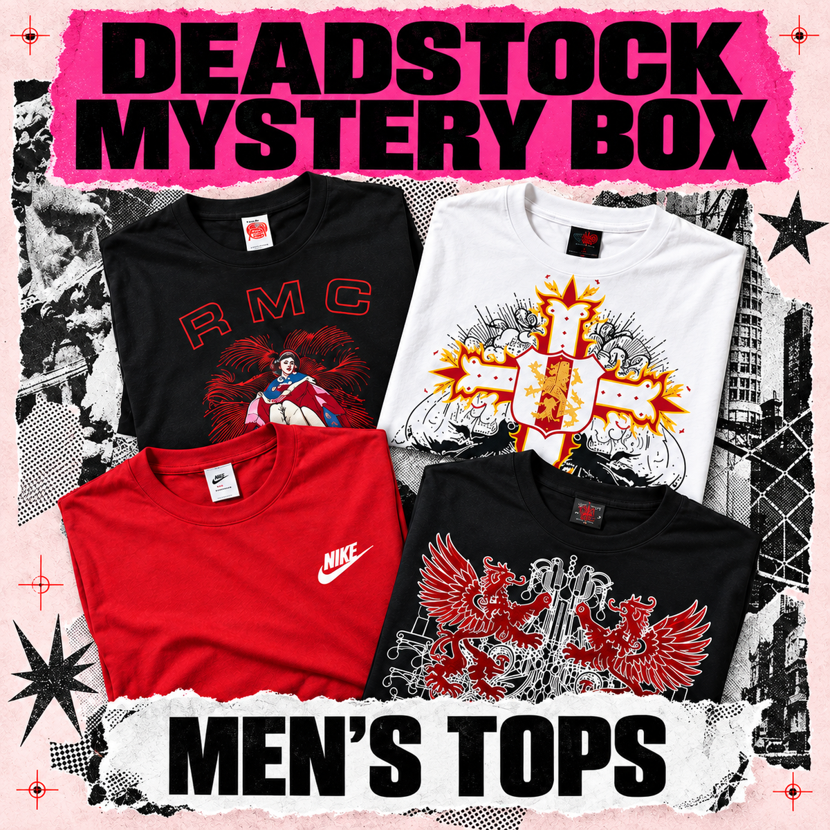 Deadstock Y2K mens tops mystery box, never worn with original tags