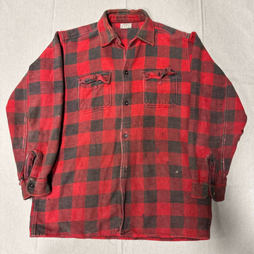 Vintage Champion Red Black Plaid Flannel Shirt Size L FAIF.CA 