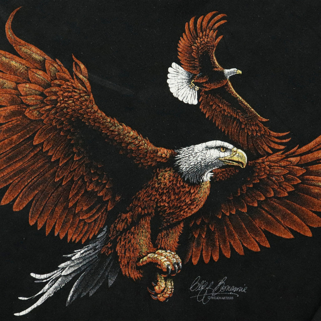 Vintage Fruit Of The Loom Eagle Black Crewneck Size XL Fruit of the Loom 