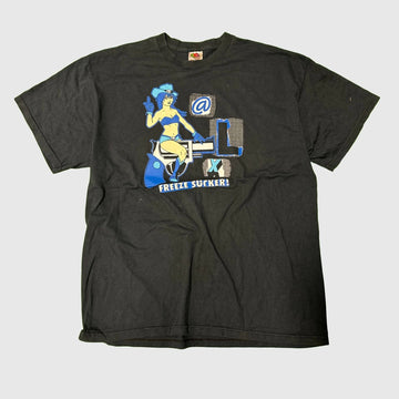 Vintage Fruit of the Loom Freeze Sucker Pin-Up Graphic T-Shirt Size XL FAIF.CA 