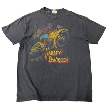 Vintage Harley-Davidson Biker Graphic T-Shirt Size XL 80s Faded Hanes Rare FAIF.CA 
