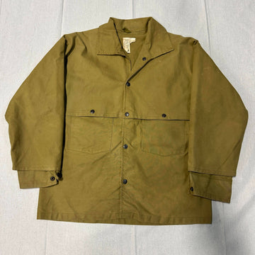 Vintage Jones Tent & Awning Tan Work Jacket Size Large 40s Hunting Cruiser Mackinaw FAIF.CA 