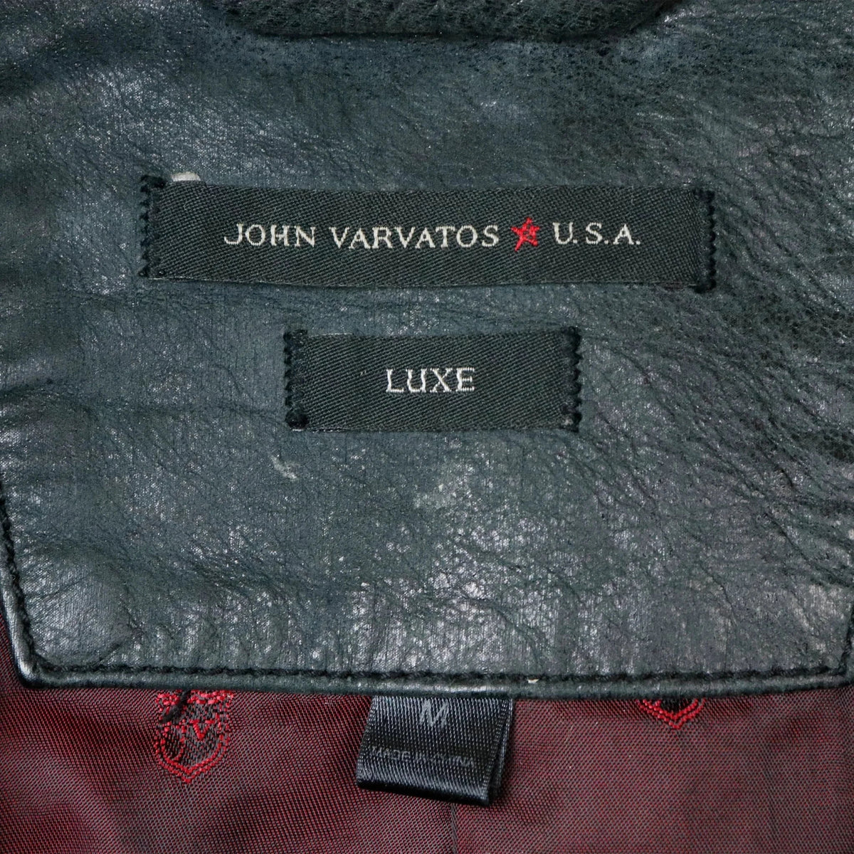 Vintage Jonh Varvatos Leather Black Jacket Size M John Varvatos 