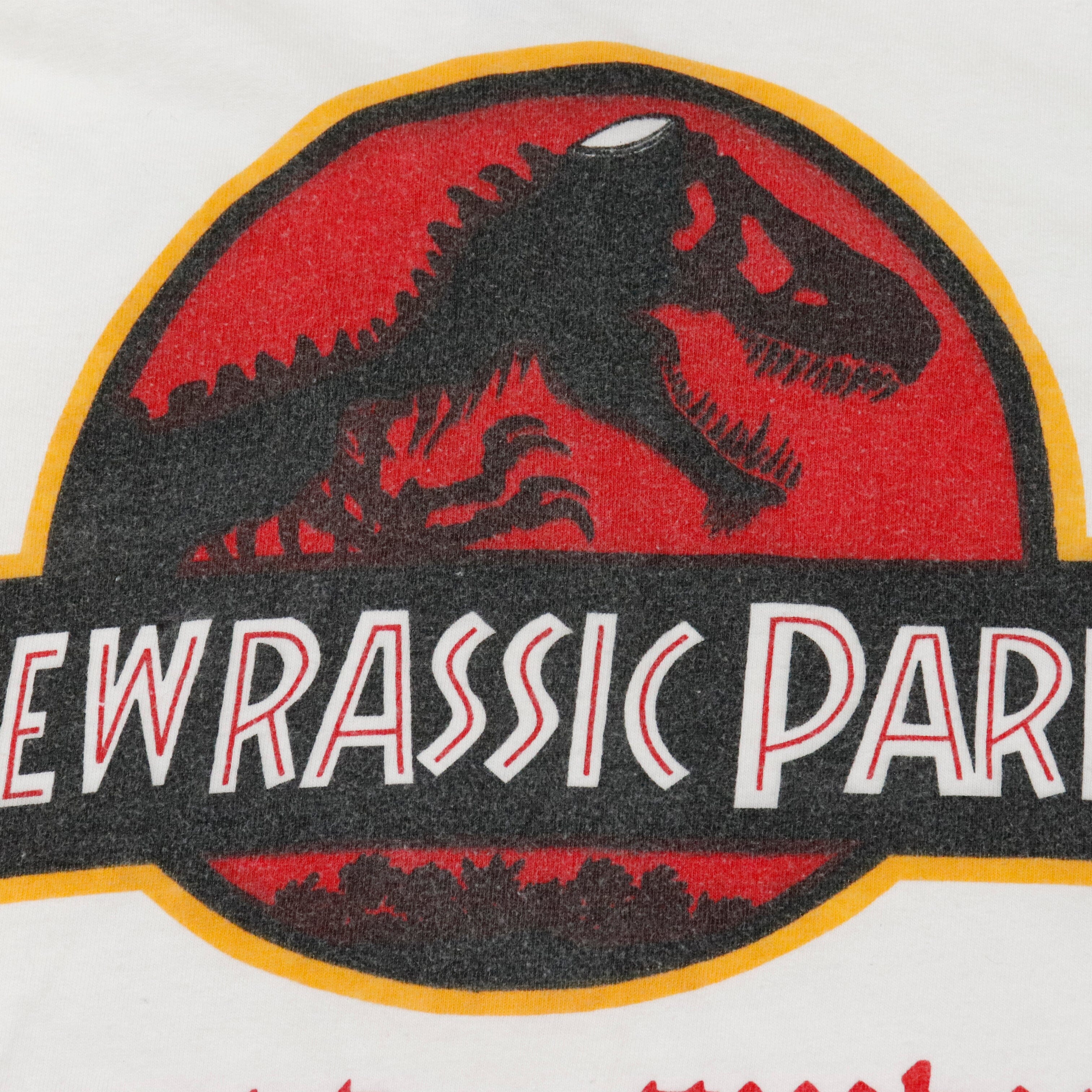 Vintage Jurassic Park Hebrew Logo Graphic T-Shirt Size Large Other 