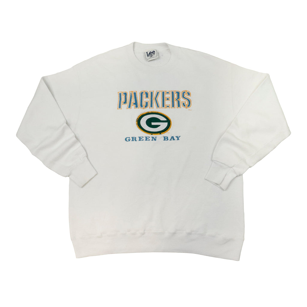 Vintage Lee Green Bay Packers White Crewneck Size L Lee 